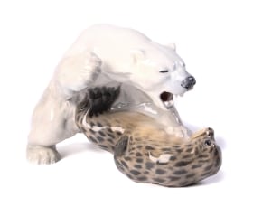 PolarBear・Knud Kyhn・３６cm×２１cm◇Ｂ＆Ｇ・Ｒ.Ｃ◇ Knud Kyhn for Royal Copenhagen. Figure group | Lauritz.com