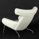 Hans J. Wegner 1914-2007. Armchair model EJ100 Oxchair with matching stool (2)