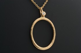 Kranz & Ziegler Couture, necklace with brilliant pendant, 14 kt. gold