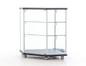 Glass display cases with built-in light