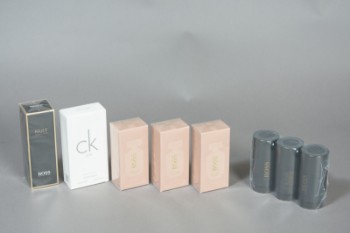 Samling parfume, eau de toilette & deodorant stick, Calvin Klein & Hugo Boss, herre/dame (8)