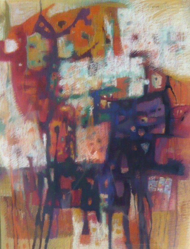 Maren Lipp, Zeichnung, Ölkreide, 'Farbkomposition'
