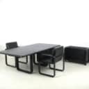 Burghardt Vogtherr, Büro Schreibtisch + Container + Sideboard + Paar Stühle Modell Hombre für Rosenthal (5)