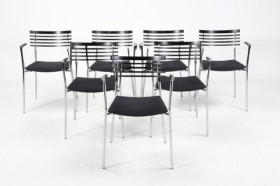 Thore Lassen & Søren Nielsen. Seven stackable armchairs, model Rail (7)