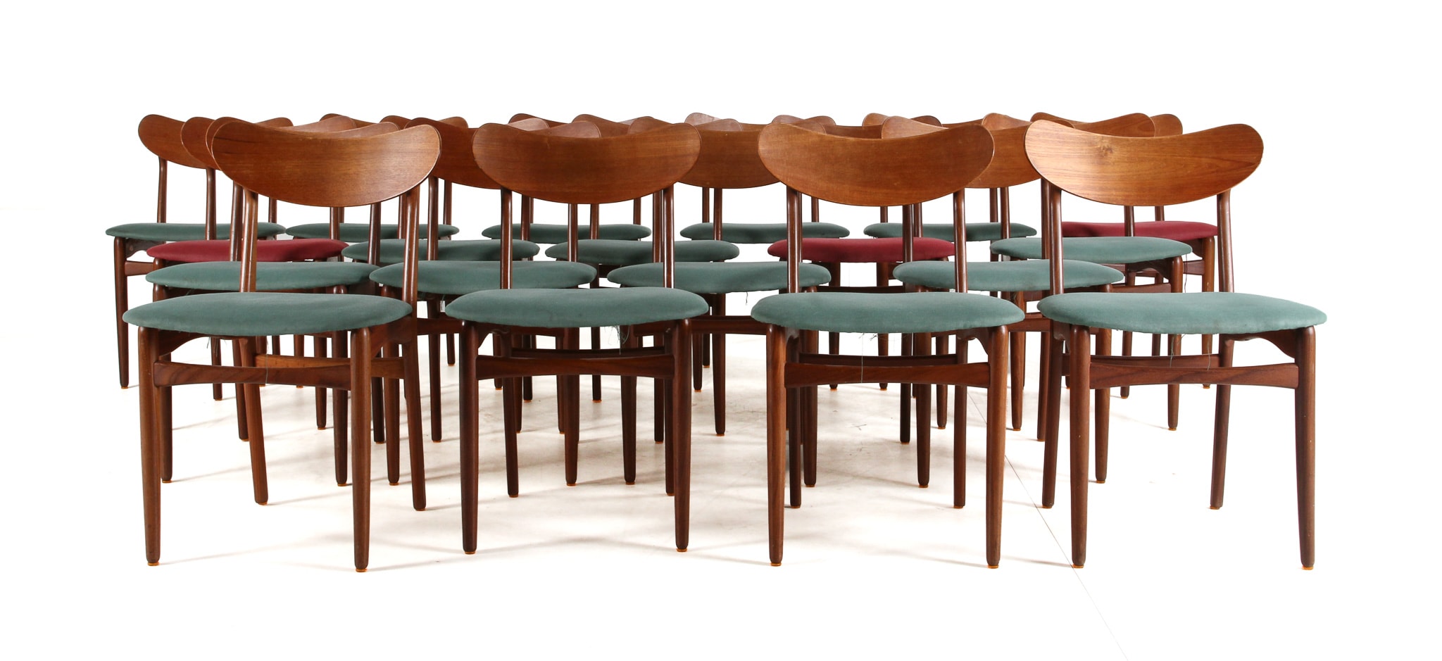 Danish furniture manufacturer. Dining chairs, teak, 1960s (19)