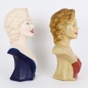 Two busts of faience and art material in the shape of Marilyn Monroe, 21st century (2)