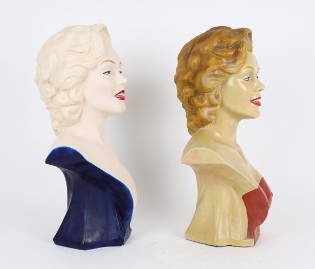 Two busts of faience and art material in the shape of Marilyn Monroe, 21st century (2)