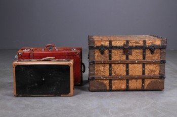 Vintage rejsekuffert og to kufferter (3)