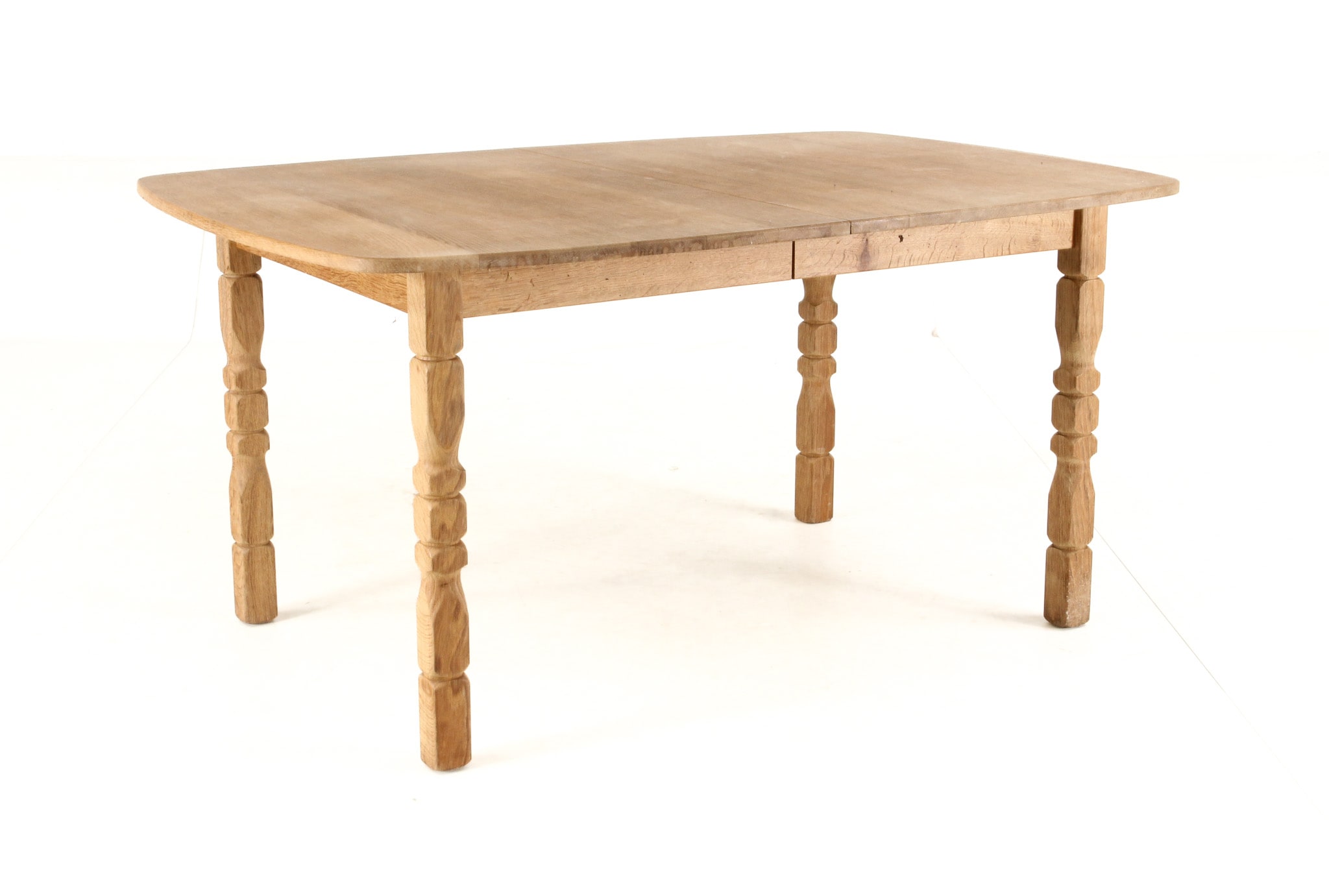 Danish furniture manufacturer. Dining table, solid oak, 1960/70s