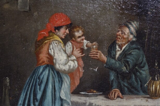 Italiensk kunstner, 19. årh.s slutning: To figurlige scenerier (2)