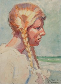 Christian Valentine. Portrait of a young woman in profile