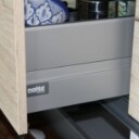 Nolte Küchen. Komplet køkken med køkkenø, bordplade i skifer m/ underlimet vask, samt fuld Bosch hvidevarepakke.