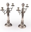 A pair of German Louis Seize silver candelabra, Leipzig circa 1790 (2)