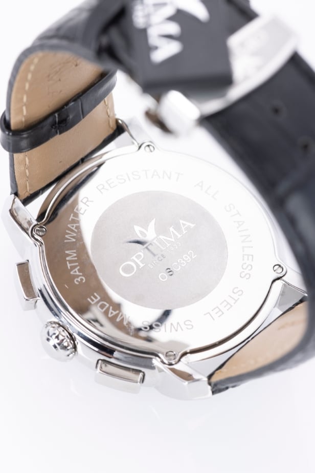 Optima men's steel wristwatch with chronograph | Lauritz.com