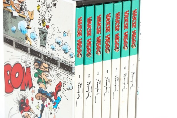 Egmont Serieforlaget. André Franquin / Marsu. Vakse Viggo-bøger bd. 1-7 i kassette.