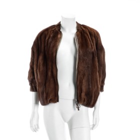 7145 - Mark Kenly Domino Tan for ISETAN for Kopenhagen Fur. Kort jakke af mink. str. 34