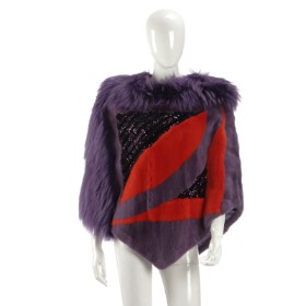 6797 - Copenhagen Fur. Poncho made of mink and fox. One size