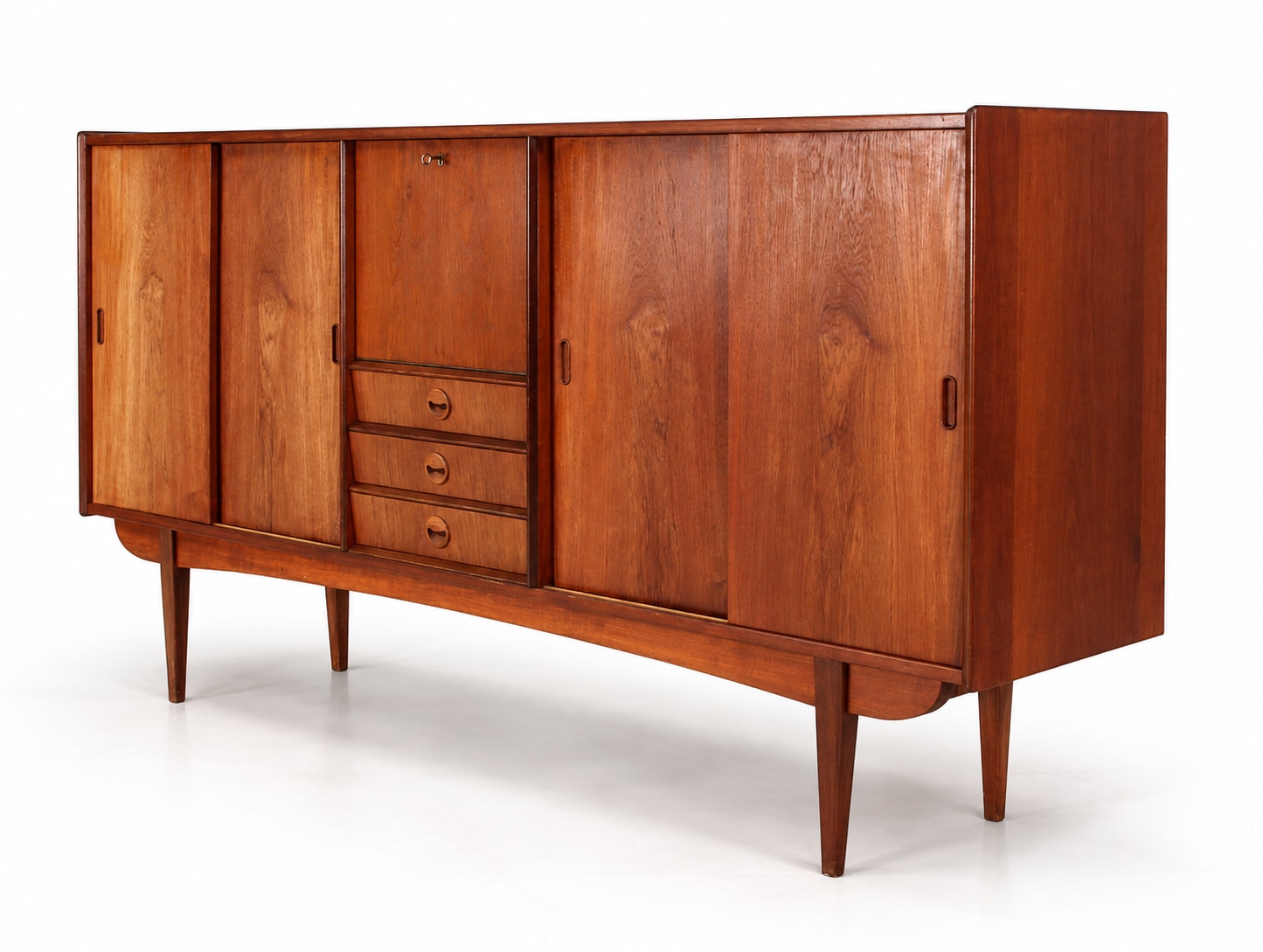 Danish furniture manufacturer. High sideboard, teak, 1960s