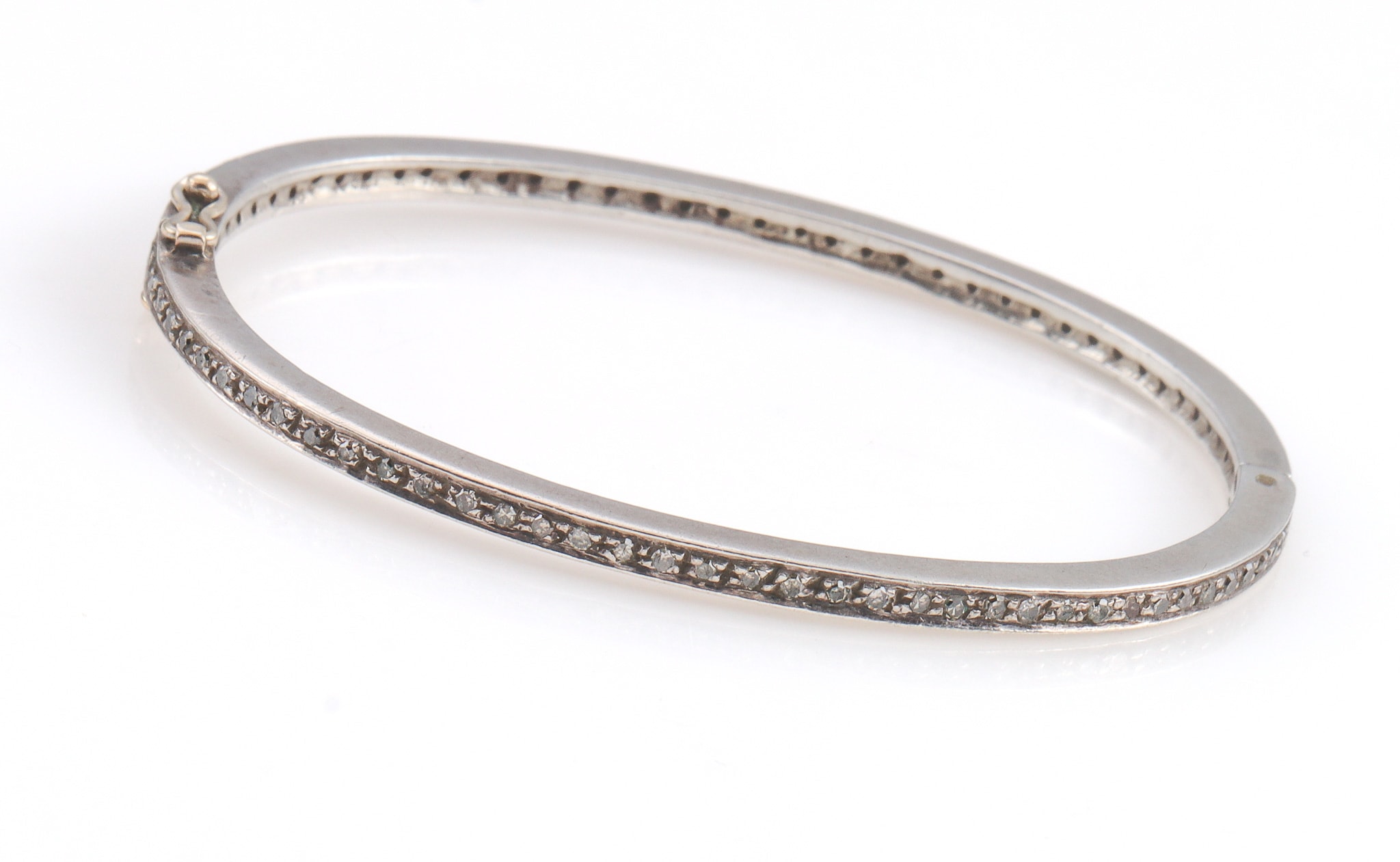 Diamond bracelet made of sterling silver and 14 kt. gold