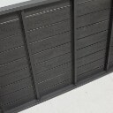 Havebord, sortlakeret metalstel med NonWood planker<br>