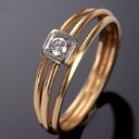 Edvard Berg, København. Diamantring af 14 kt. guld
