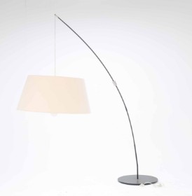 Henrik Pedersen for Frandsen Design Collection: 'Bait Floor Light'  gulvlampe, sortlakeret stål og hvid skærm