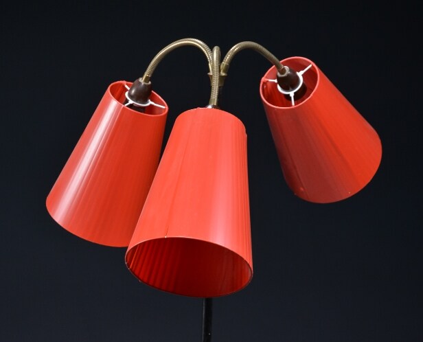 Retro standerlampe / 'Tivoli' lampe, tre-armet, 1950'erne