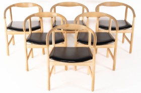 Hans J. Wegner. Set of six armchairs JH-203 (6)