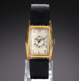 Gruen Watch Co. 'Veri-Thin'. Art deco herreur med lys skive, ca. 1930-40'erne