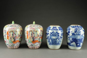 To par kinesiske bojaner af porcelæn, 1900-tallet (4)