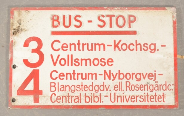 Metalskilte, busskilte. (5)
