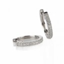 Pair of creoles with princess-cut diamonds, 18 kt white gold, approx. 0.32 ct.