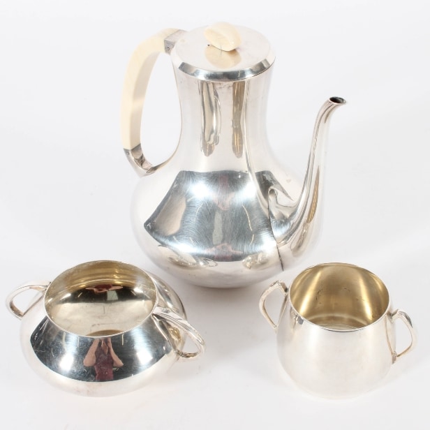 A. F. Rasmussen. Coffee service made of sterling silver (3)