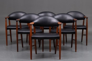 Kurt Olsen. Six armchairs, rosewood, model 223