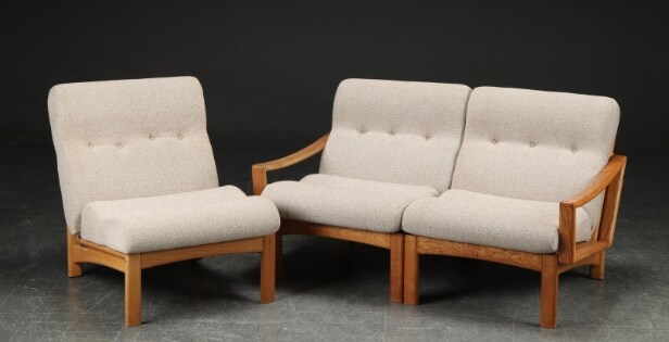 To-pers. sofa samt lænestol, eg, Glostrup Møbler