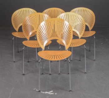 Nanna Ditzel for Fredericia Furniture. Sæt på seks Trinidad stole, model 3298 (6)