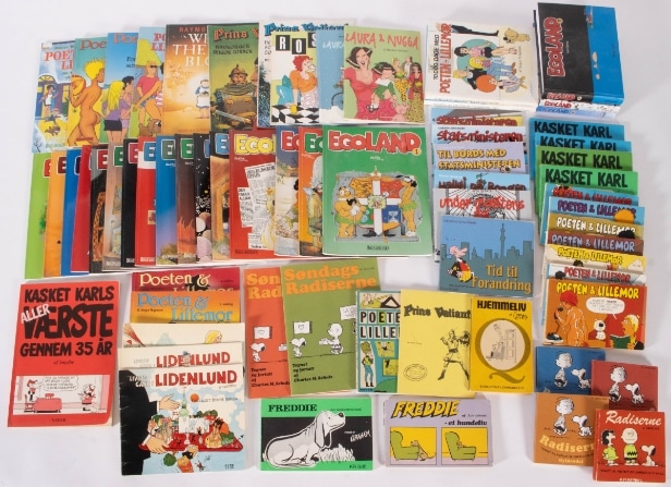 Large collection of comic albums primarily by Danish artists (414