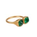 Emerald ring in satin gold, approx. 3.51 ct. Size 54