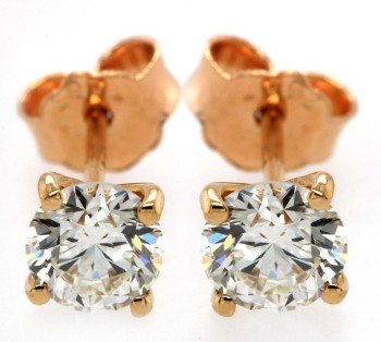 Earrings in 18kt with brilliant cut  diamonds 1.12ct