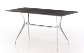 Table with chromed aluminum frame, 140 x 70 cm.