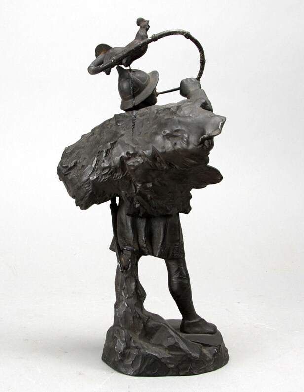 Stephan Sinding 1846 - 1922. Skulptur af gips, lurblæser