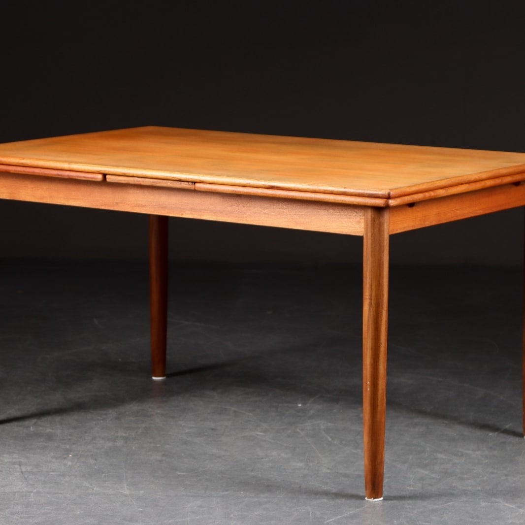 Teak dining table with Dutch extension, 1960s | Lauritz.com