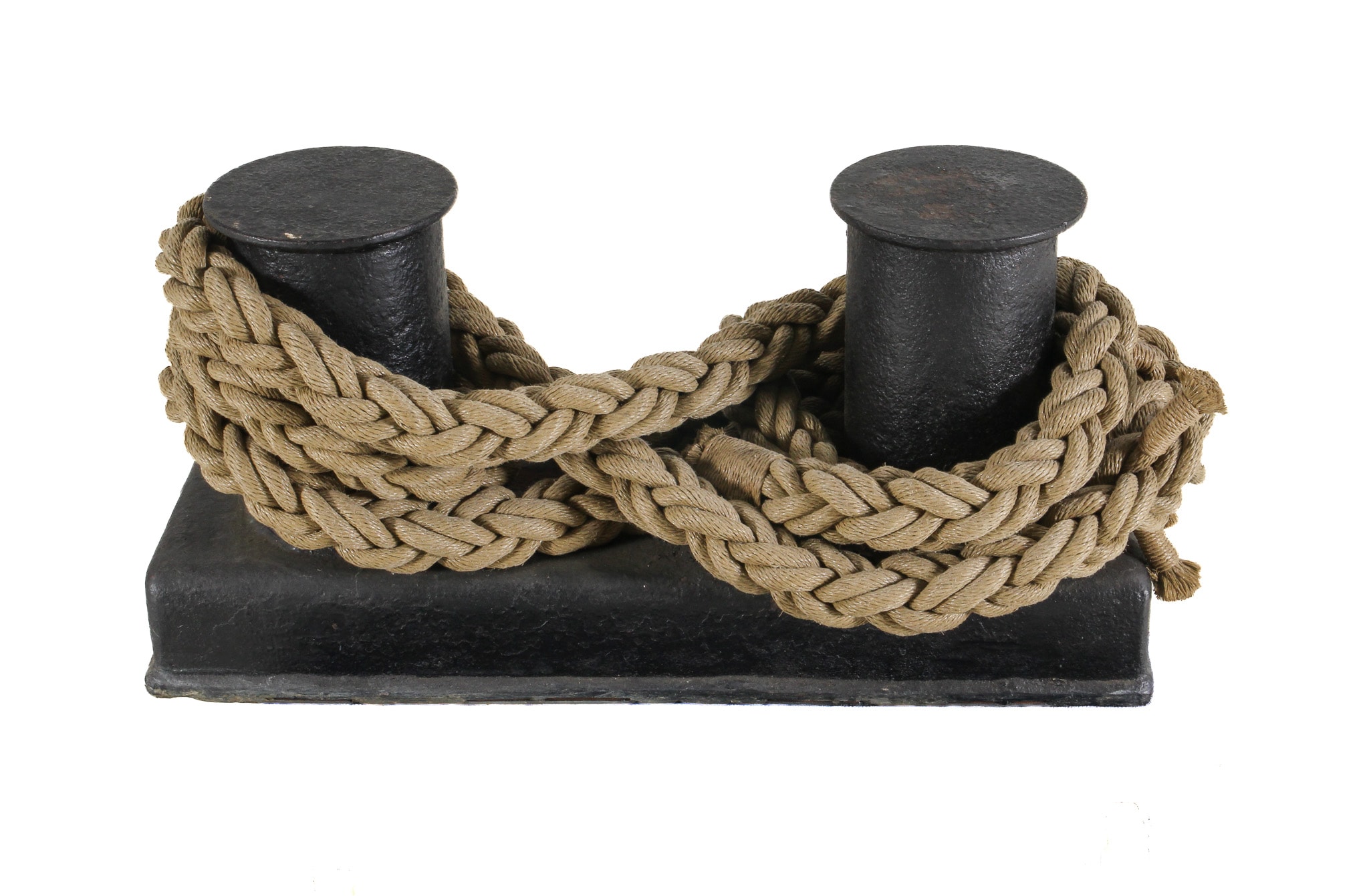 Deck bollard made of black painted cast iron, 1900s.