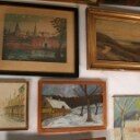 Samling malerier. Tauser, Kai Larsen mm. (11)