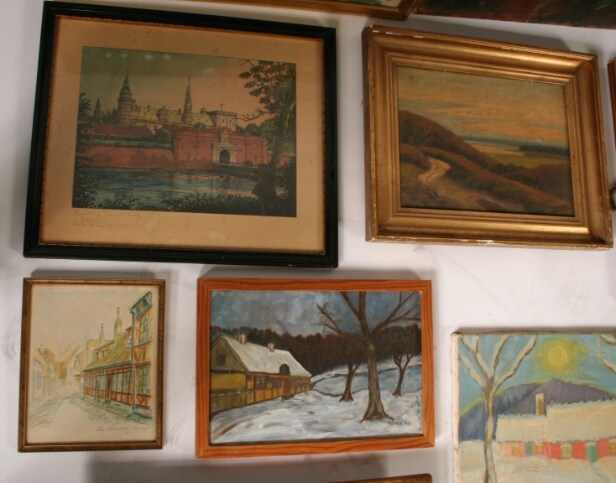 Samling malerier. Tauser, Kai Larsen mm. (11)