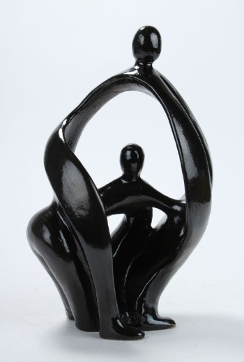 Anna Marie Junker. Unika skulptur i glaseret stentøj, H. 41 cm.