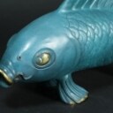 Bronzeskulptur, japansk koi karpe