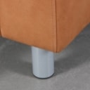 Lind møbler. To pers sofa, brun ruskind. 