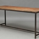 Spisebord kinesisk recycling elmetræ, stel i sort/grå metal L. 180cm (1)