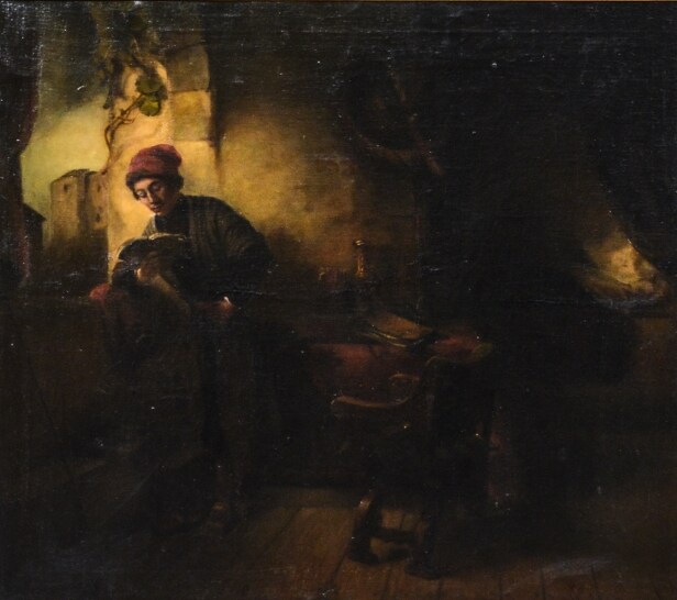 Fransk konstnär. Olja på duk, 1700-tal.